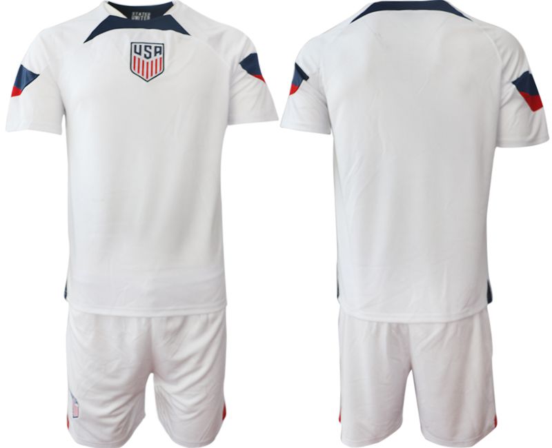 Cheap Men 2022 World Cup National Team United States home white blank Soccer Jerseys